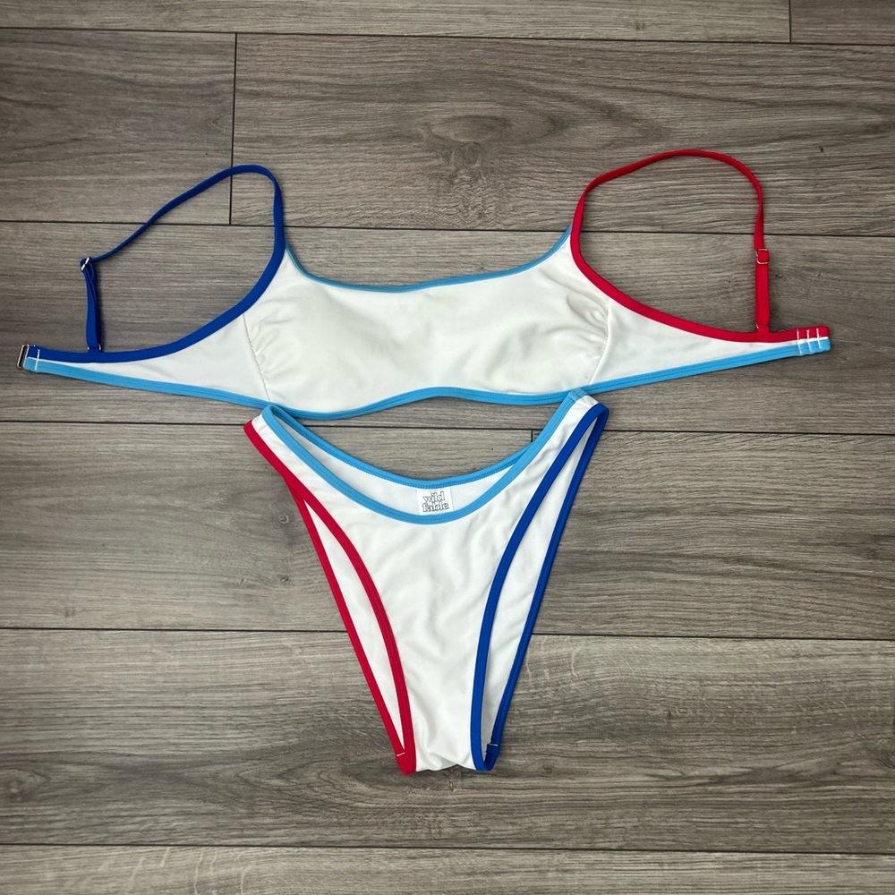 Wild Fable Blue and Red Bikini Set
